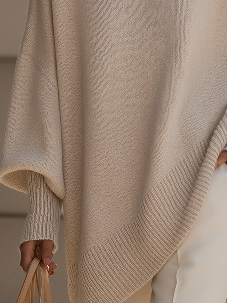 Oversized Knit Poncho Sweater | Women's, Cozy, Warm | Casual Style