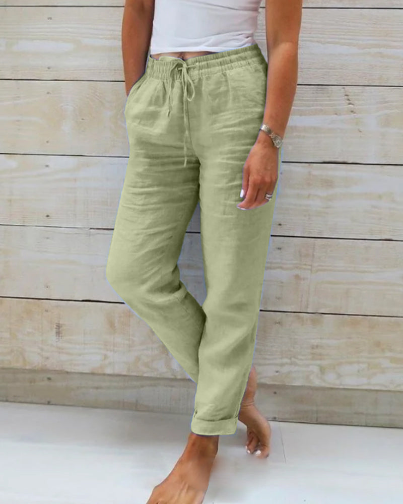 Women stretchy lightweight pants flexible fit comfortable everyday wear