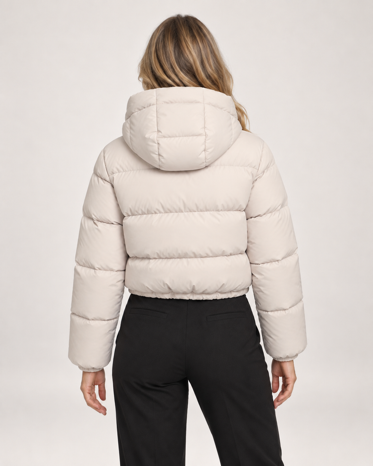 Women Cropped Puffer Jacket Hood