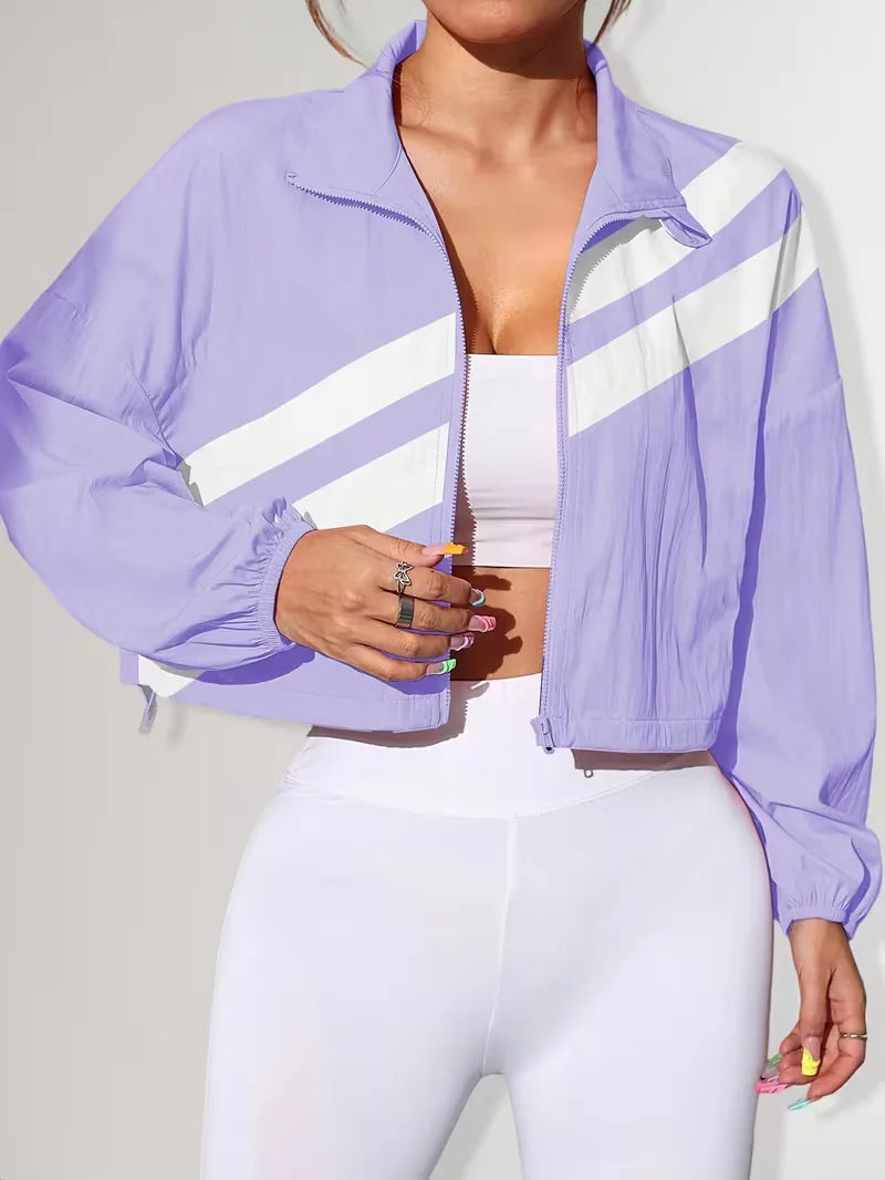 Women's Track Jacket | Oversized Streetwear, Light Blue