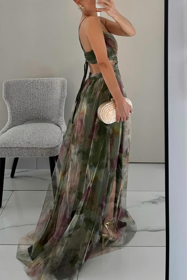 Maxi Evening Dress | Floral Print, Elegant Style | Formal Wear