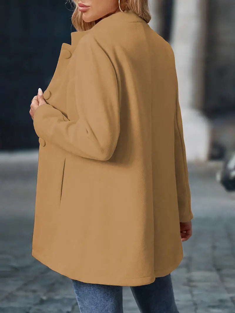 Women Winter Coat Button Closure Long