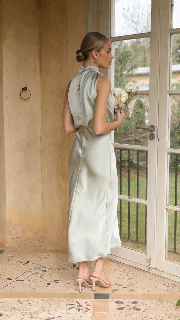 Midi Dress | Satin Flowing Dress | Women's Evening Style