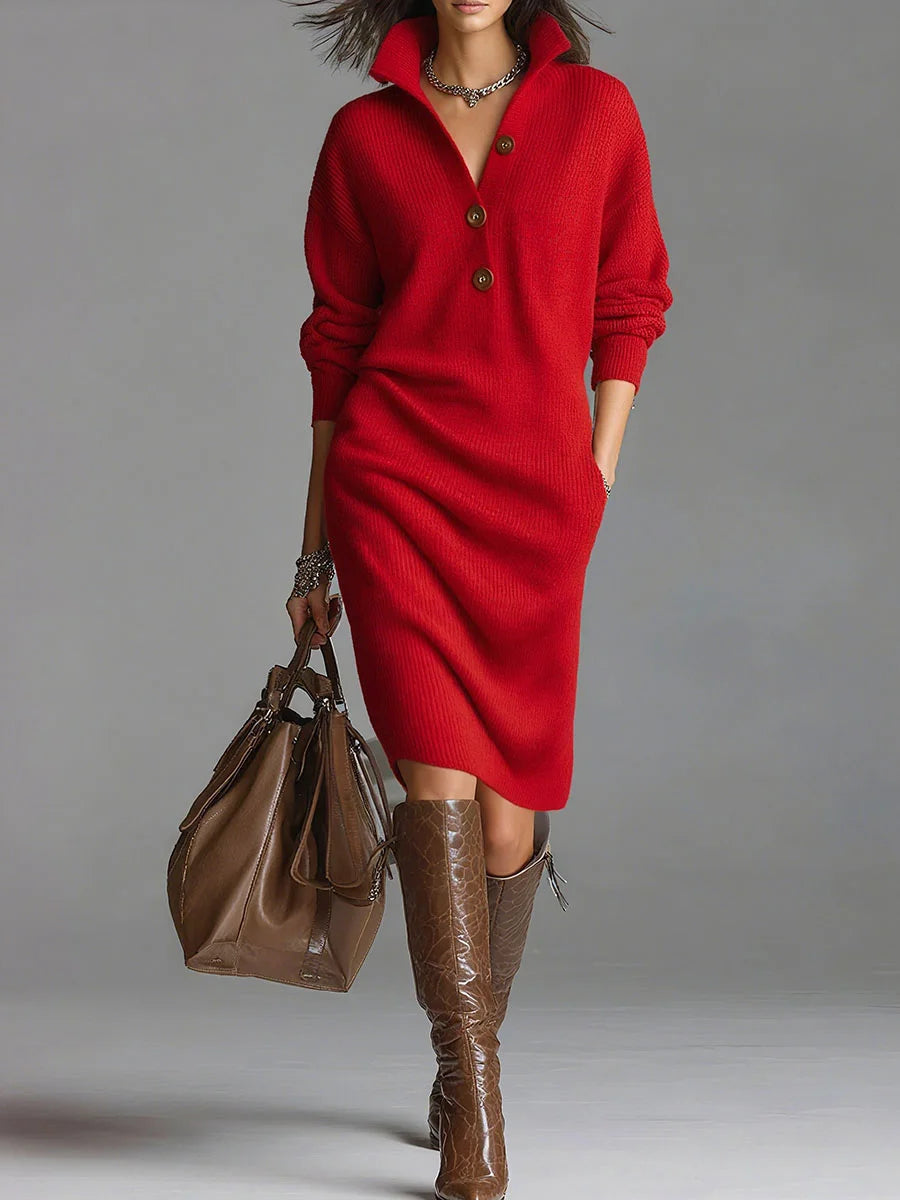 Jumper Dress Women | Ribbed Knit, Midi Length | Bodycon, Slim Fit