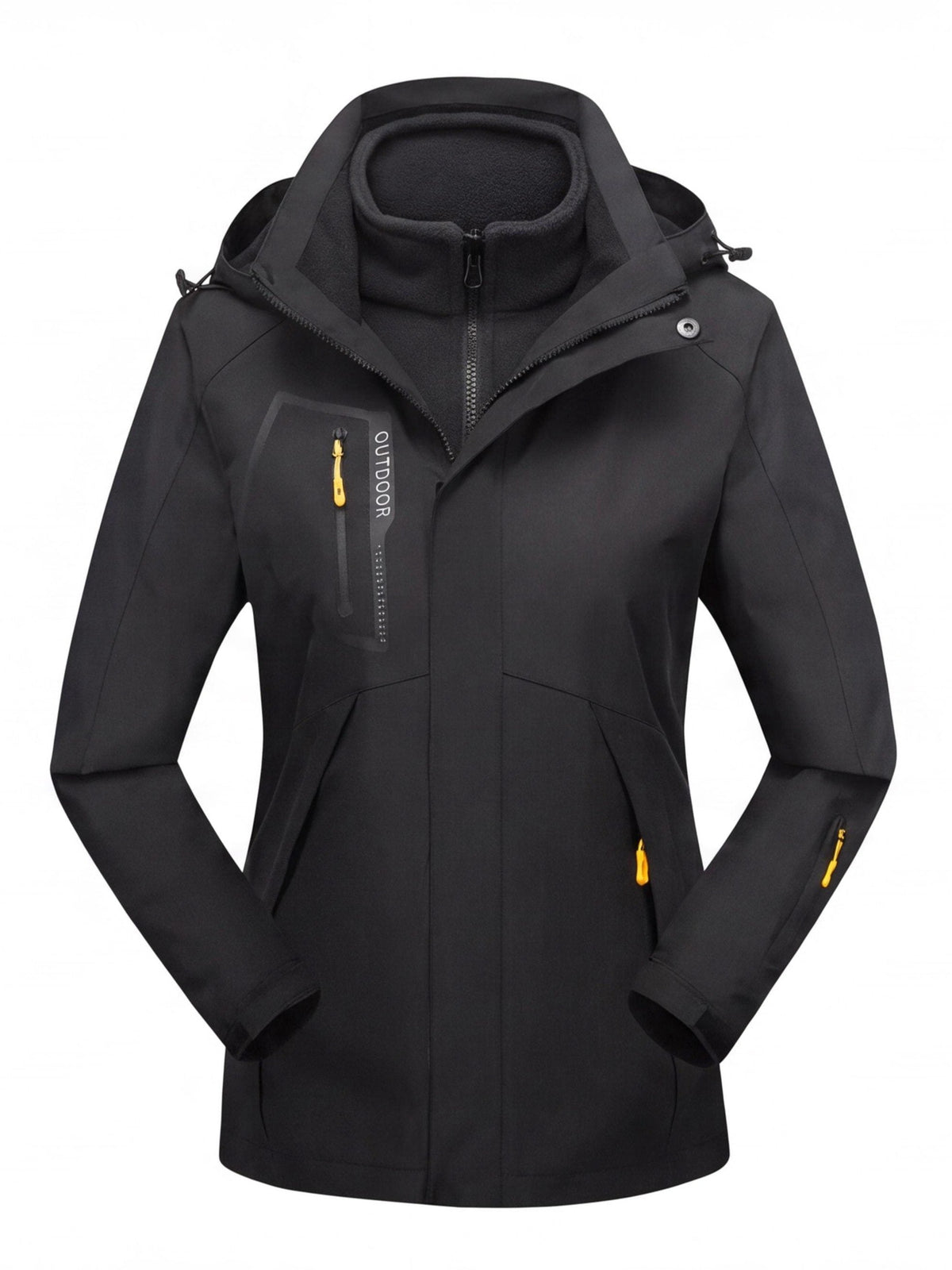 Womens 3 in 1 jacket with removable fleece lining and water repellent shell