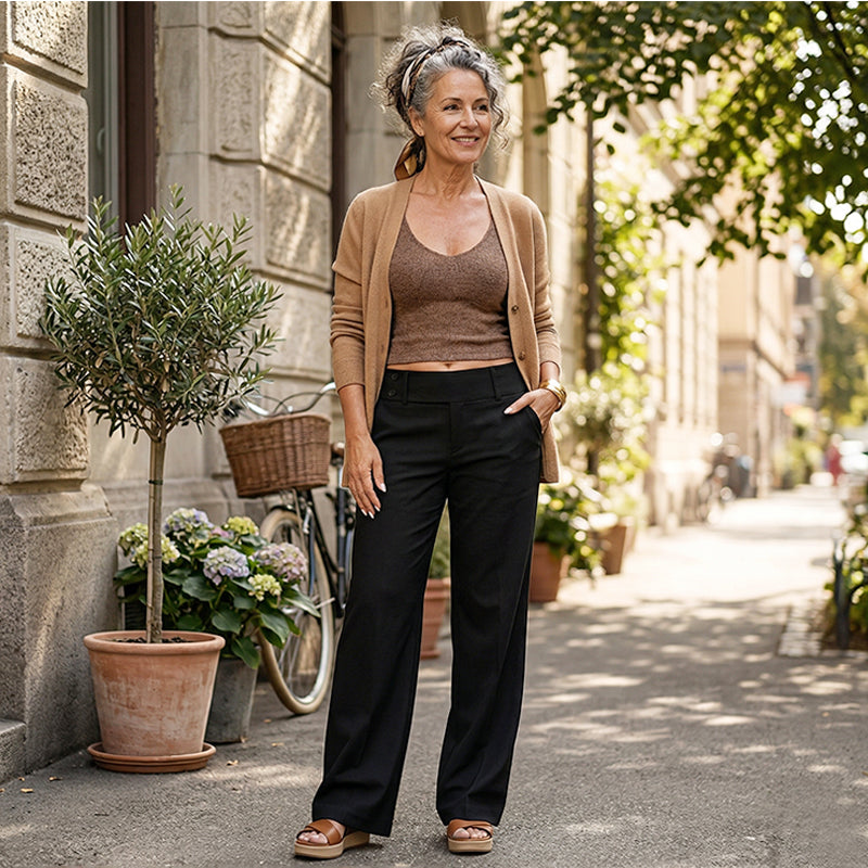 Women's Flared Pants | Fitted Waist, Fluid Comfort