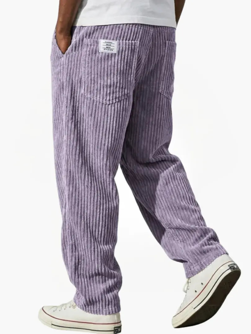 Men corduroy drawstring pants relaxed fit in multiple colours