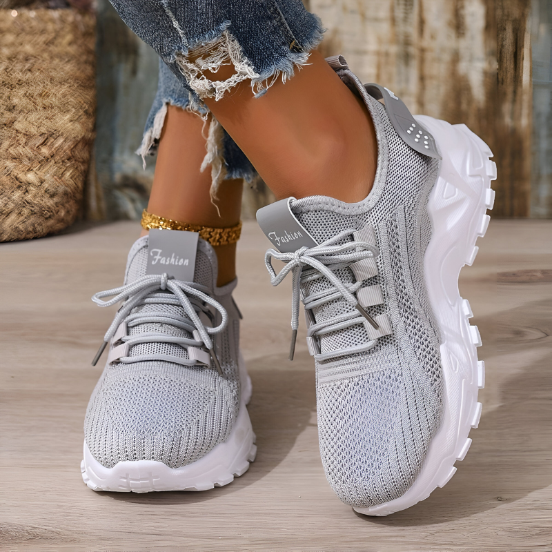 Orthopedic comfort sneakers lightweight breathable knit upper cushioned sole