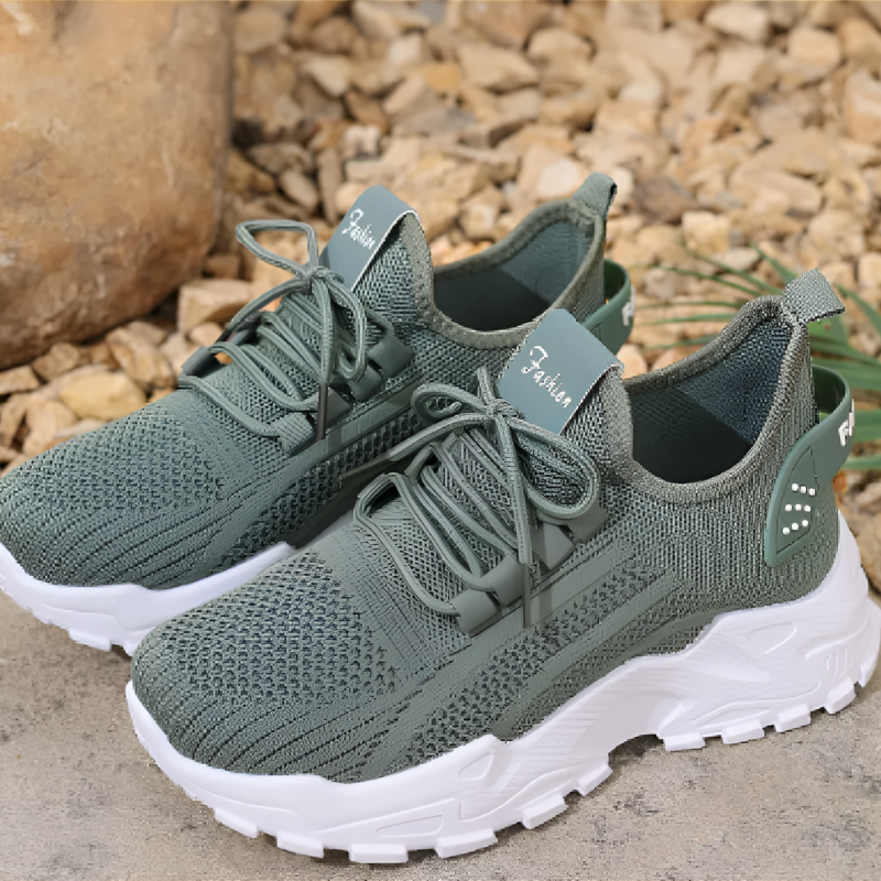 Orthopedic comfort sneakers lightweight breathable knit upper cushioned sole