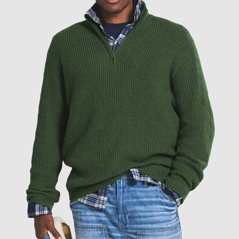 Men’s Slim Fit Zip-Up Business Casual Sweater