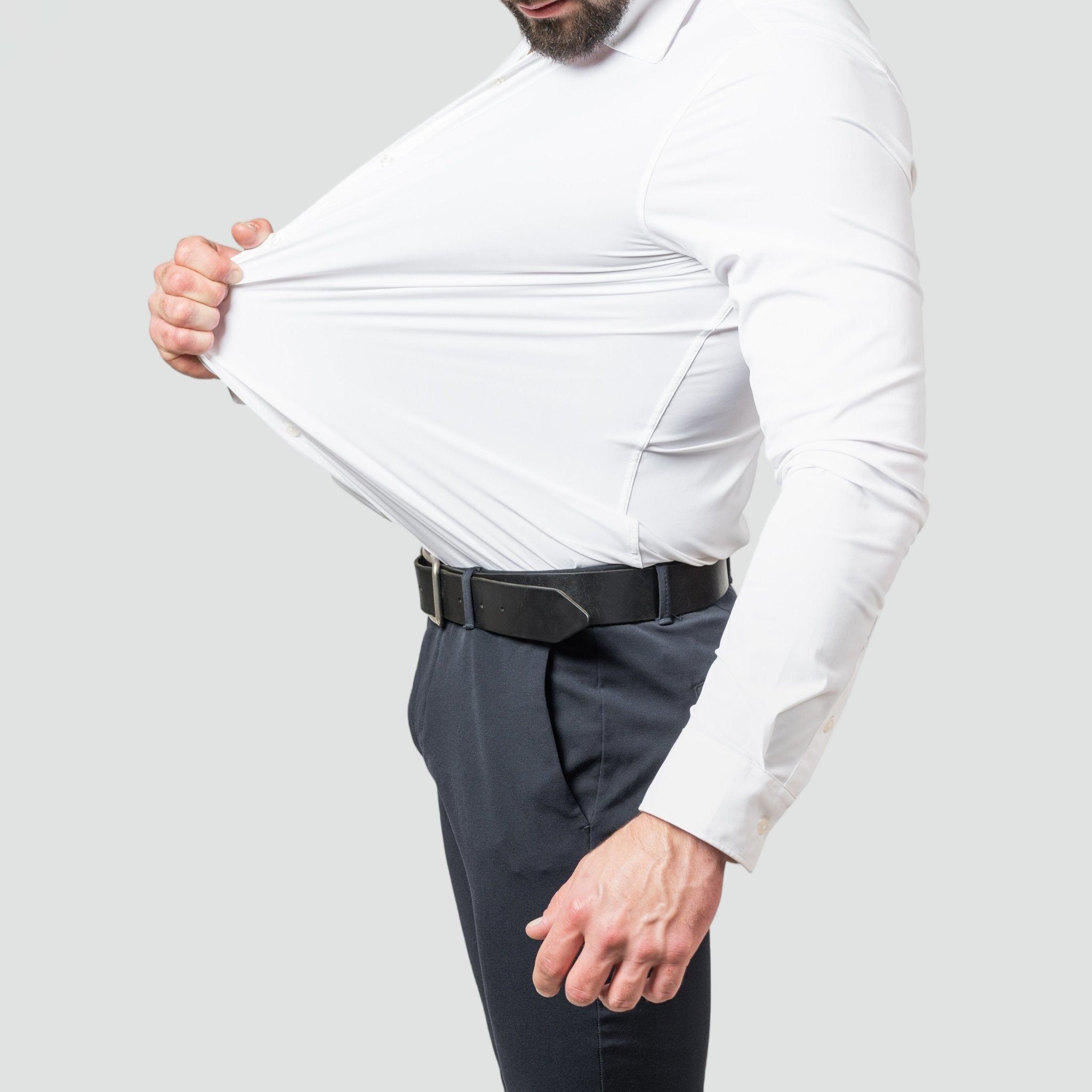 Men's Button-Up Shirt | White, Stretch & Iron-Free