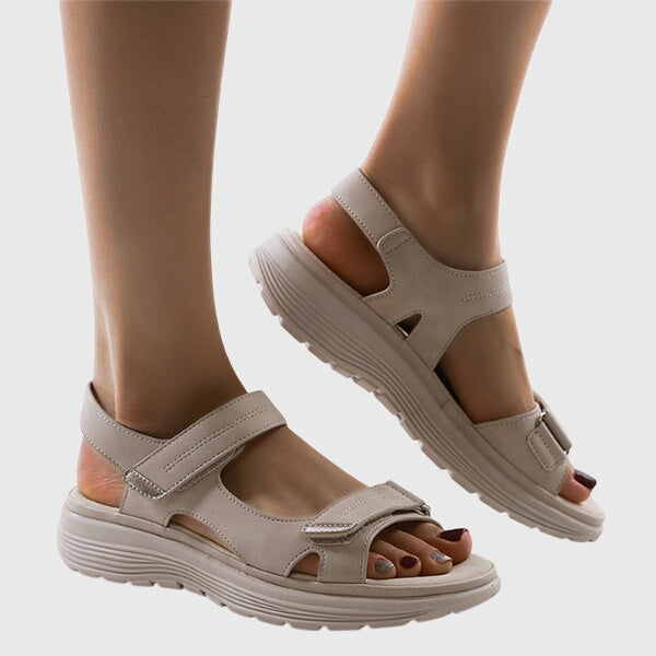 Women's orthopedic sandals with contoured footbed and arch support