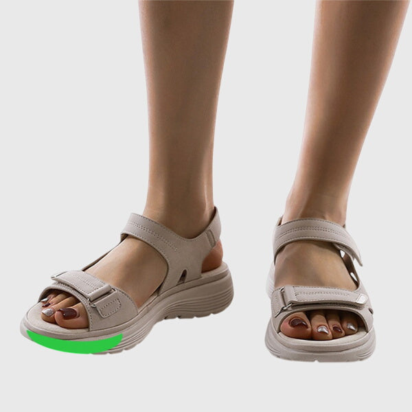 Women's orthopedic sandals with contoured footbed and arch support