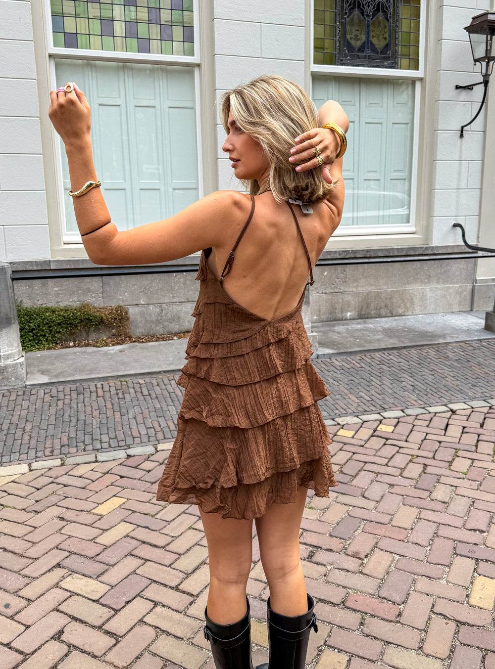 Women's Mini Dress | Asymmetrical Ruffles, Summer Casual