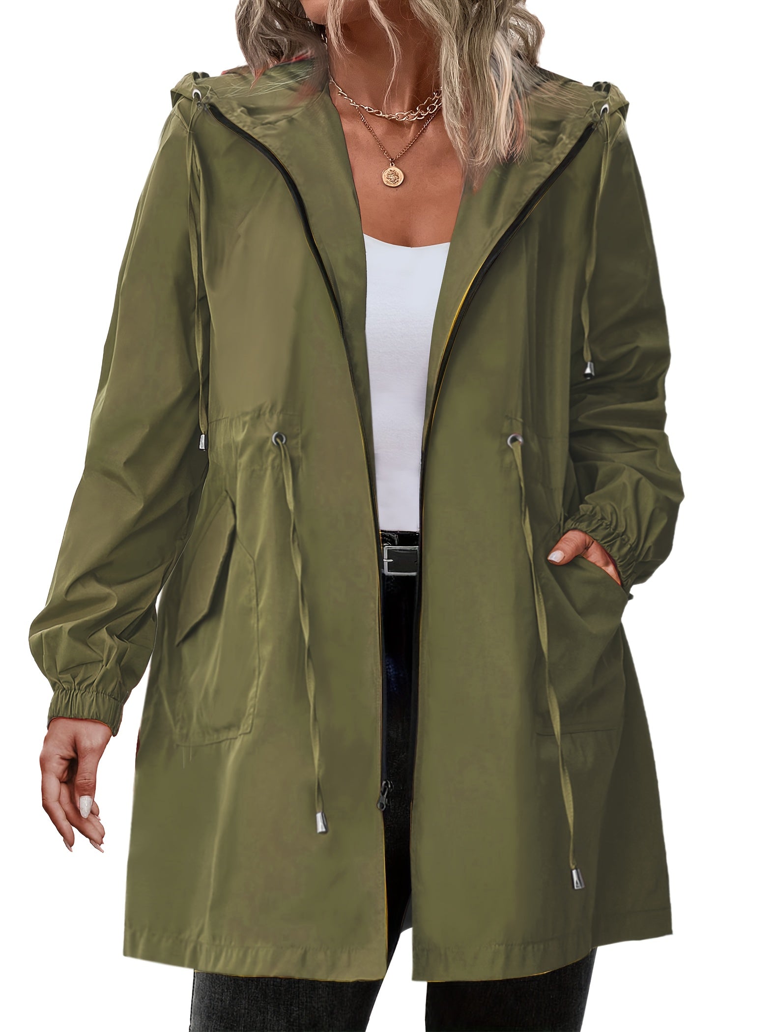 Women's Rain Jacket | Plus Size, Hooded | Lightweight Windproof