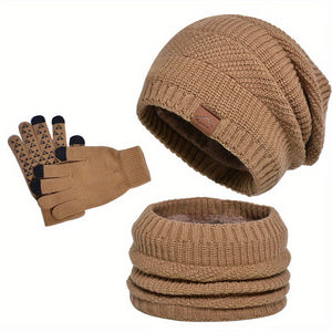 Men’s Winter Set | Hat, Scarf, Gloves | Warm 3 Piece Set