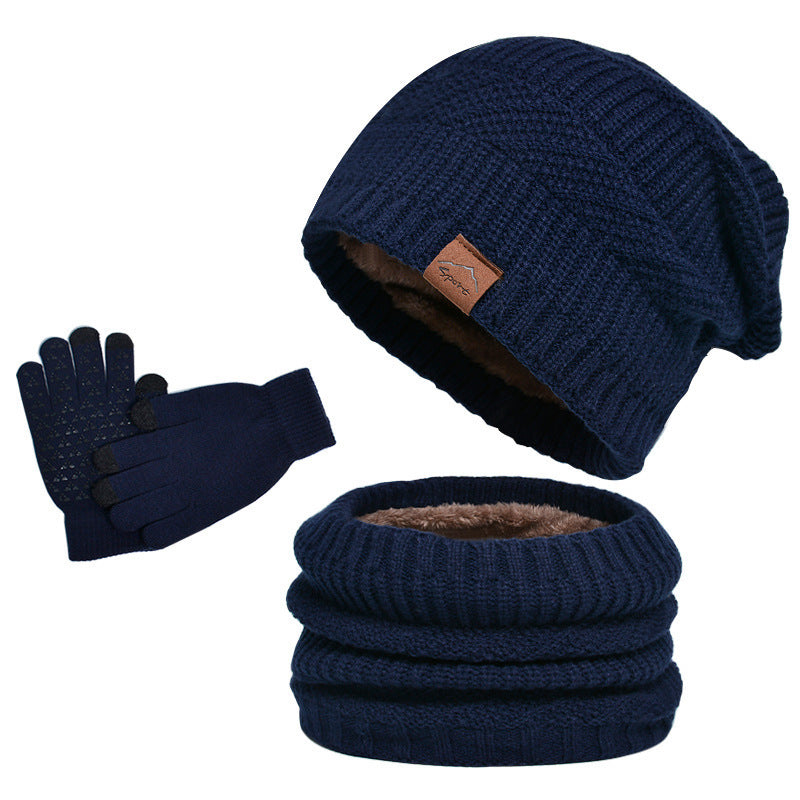 Men 3 piece everything winter hat scarf and gloves set