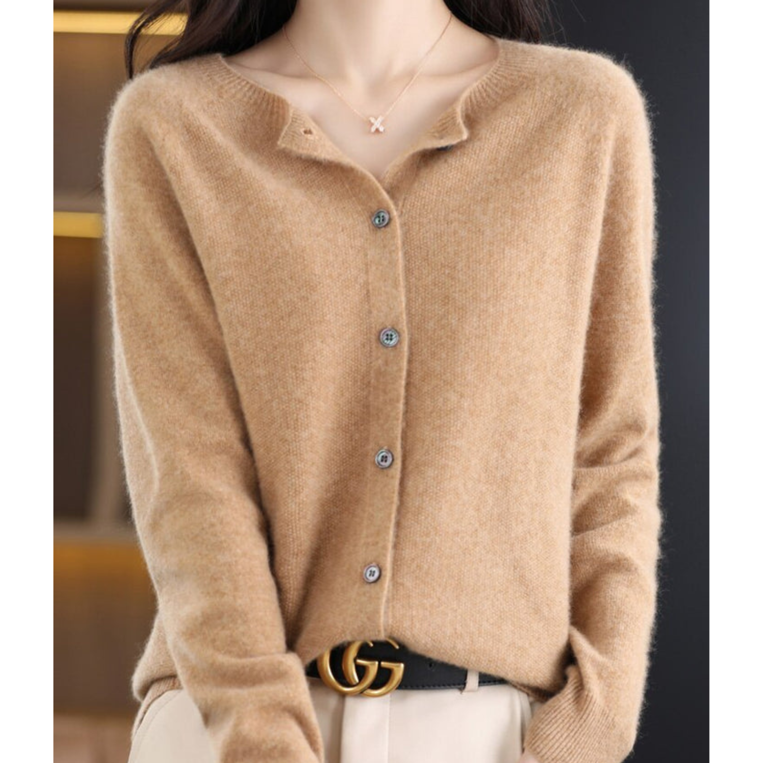 Women's Knit Cardigan | Merino Wool, Elegant Button Front