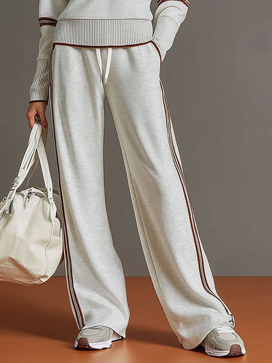Women's Two-Piece Set | Wide-Leg Pants, Fluid Blouse | Relaxed Fit