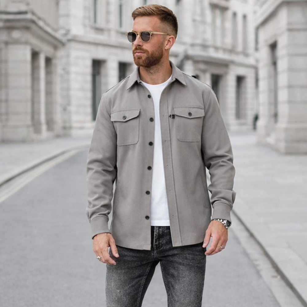 Men's Overshirt | Button-Up, Long Sleeve Jacket | Stylish, Versatile
