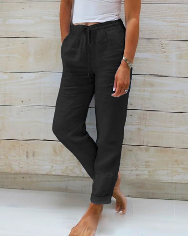 Women stretchy lightweight pants flexible fit comfortable everyday wear