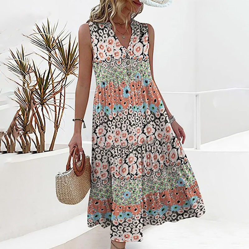 Summer Floral Wrap Dress | Multicolor, Elegant | Sizes S-3XL