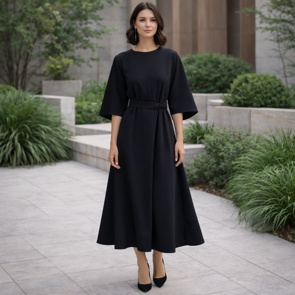 Paulien Elegant Midi Dress | Belted & Timeless Style