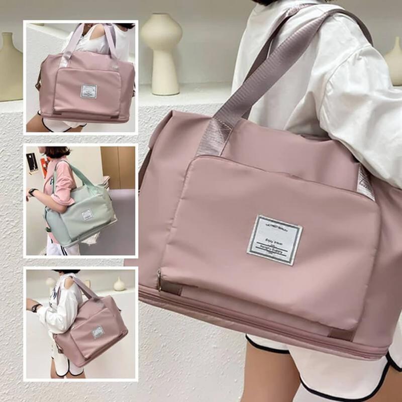 Travel Bag | Foldable, Expandable | Shoe Compartment, Luggage Attachable