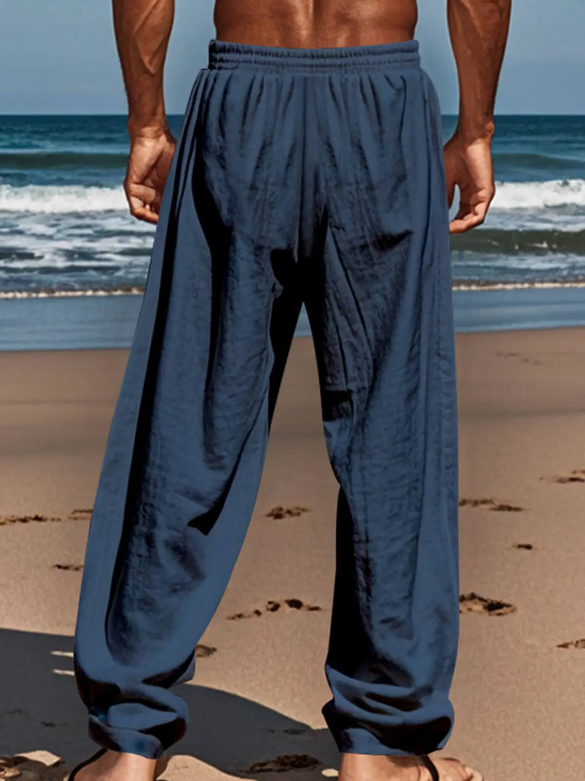 Men's Linen Pants | Relaxed Fit, Elastic Waist | Breathable