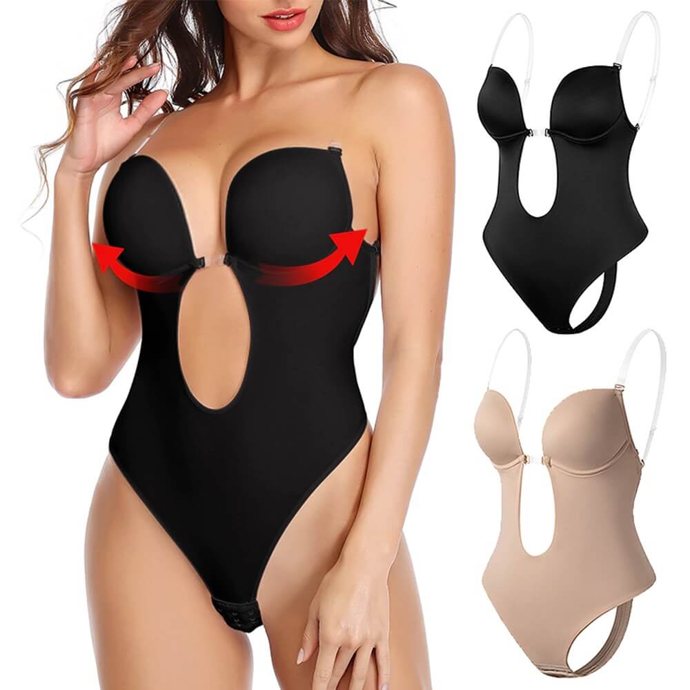 Women's backless body shaper bra with seamless fit and support