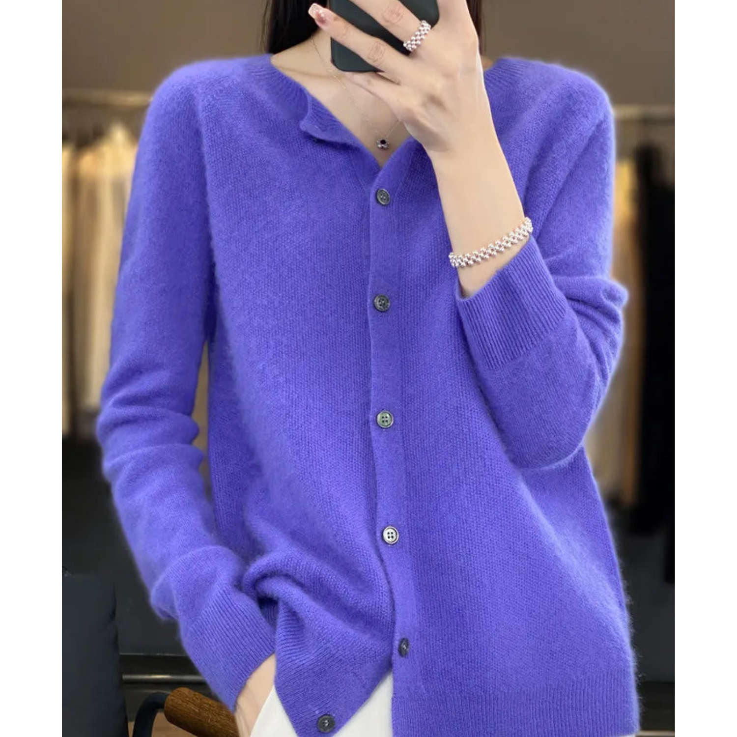 Women's Knit Cardigan | Merino Wool, Elegant Button Front