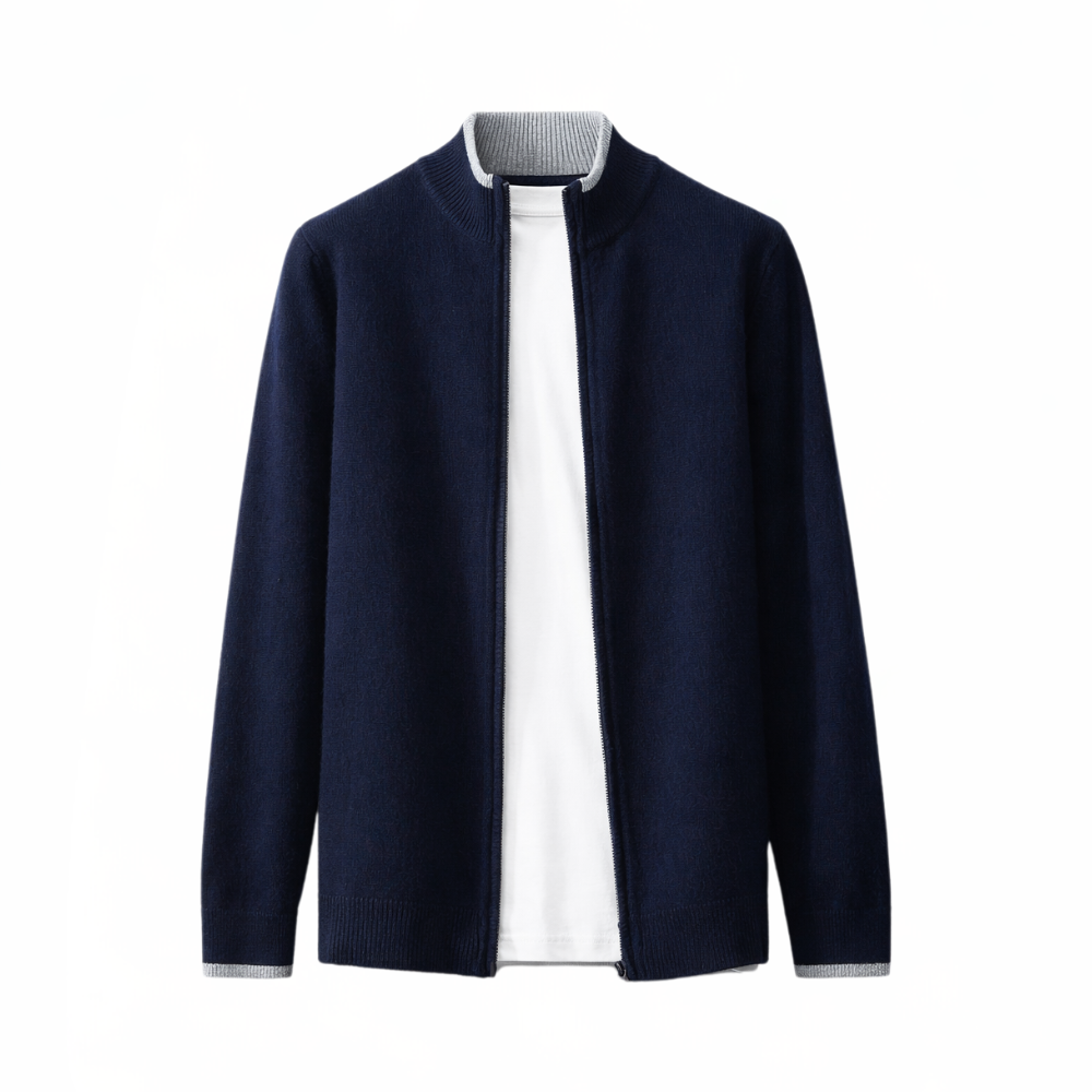 Men's Cashmere Zip Jacket | Warm & Elegant | Soft, Stylish