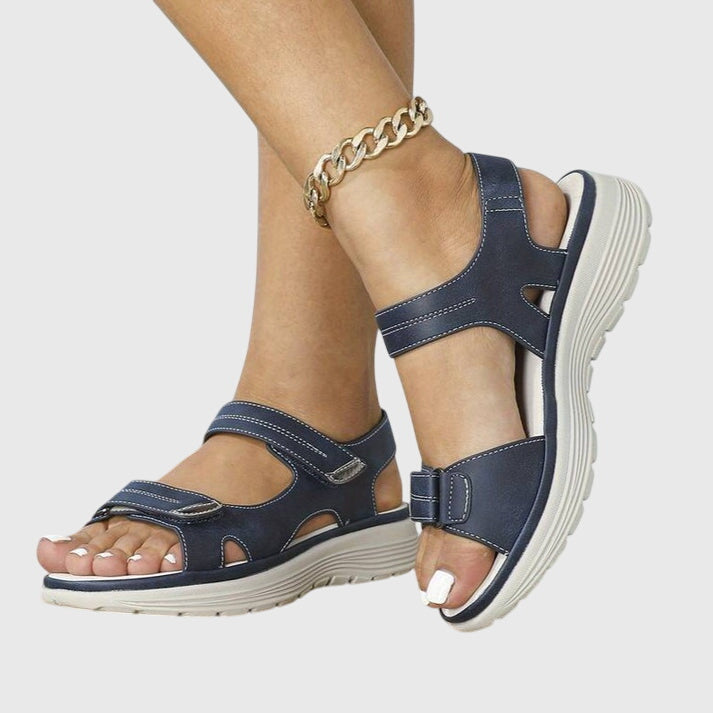 Women's orthopedic sandals with contoured footbed and arch support