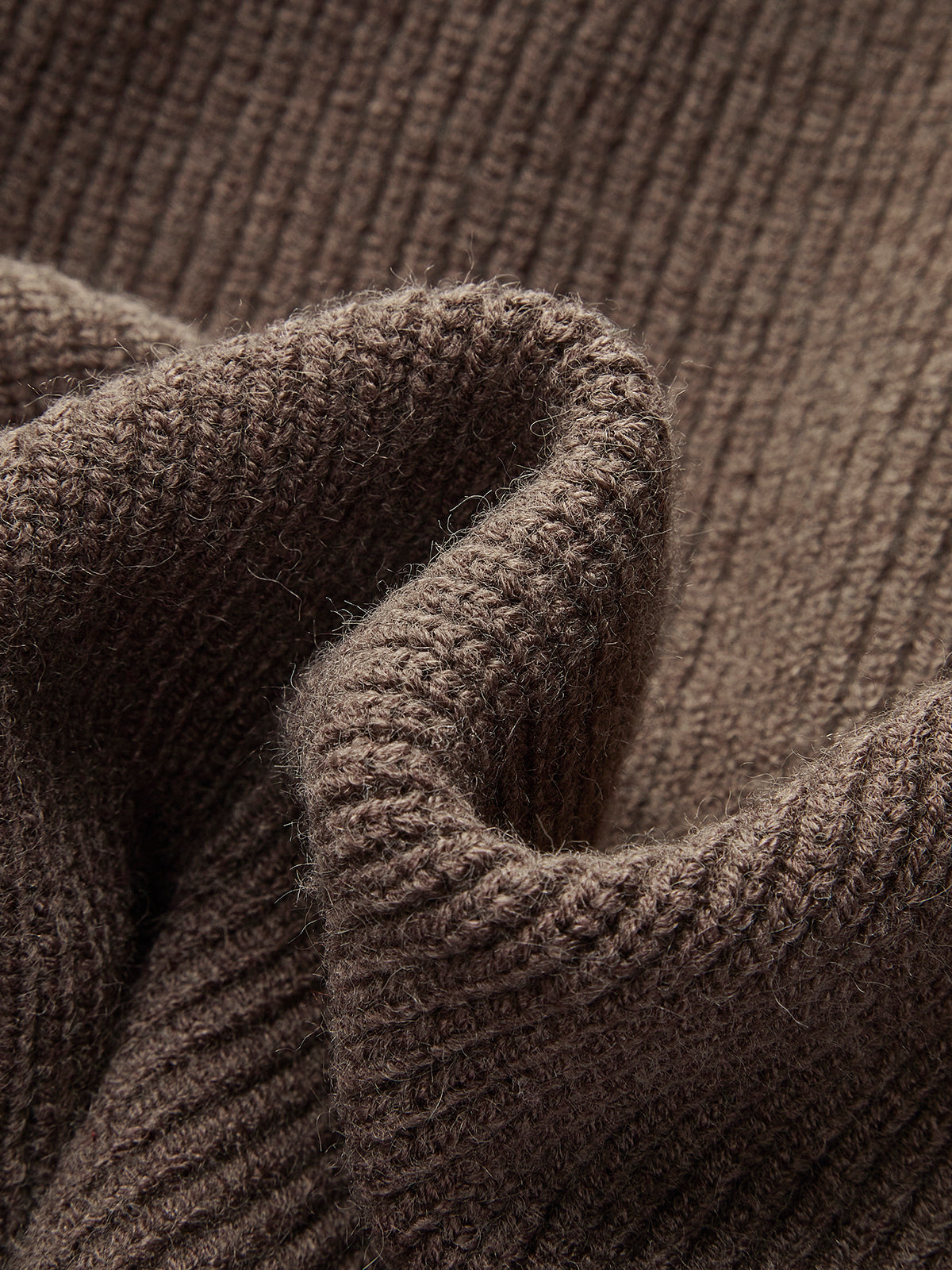 Women ribbed cutout colorblock sweater in dark brown and grey knit
