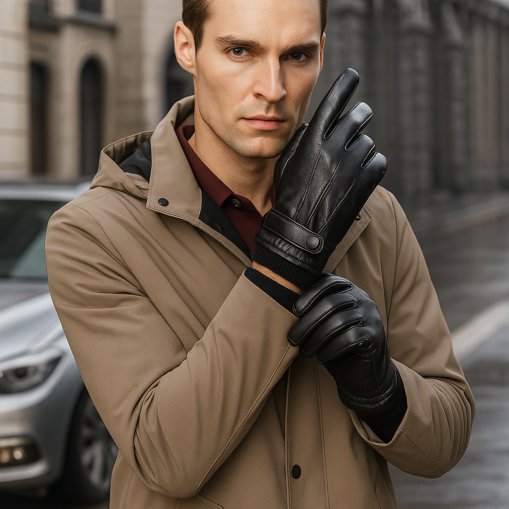 Men’s Leather Gloves | Slim Fit, Winter | Thermal Warm Style
