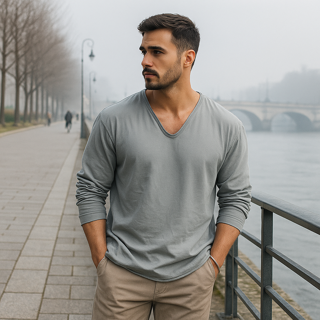 Men's Oversize Loose Sweater - Long Sleeve - Relaxed Fit