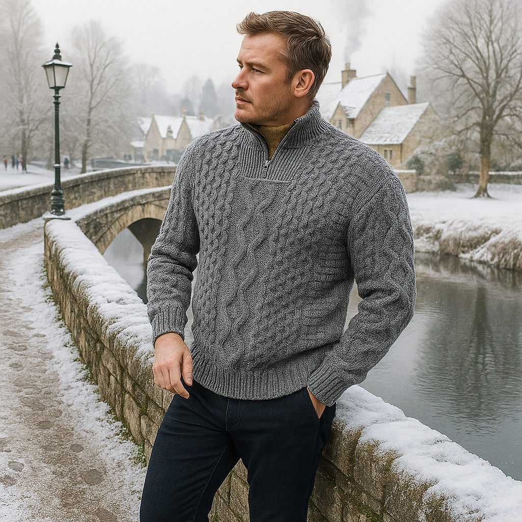 Men's Premium Half-Zip Sweater - Lightweight - Casual