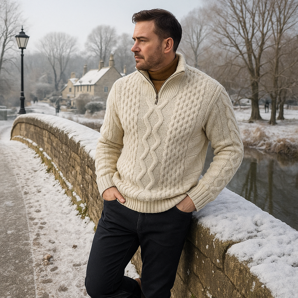 Men's Premium Half-Zip Sweater - Lightweight - Casual
