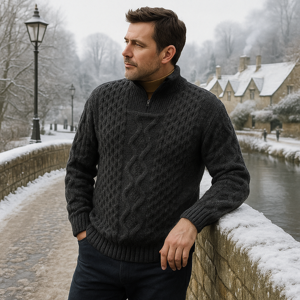 Men's Premium Half-Zip Sweater - Lightweight - Casual