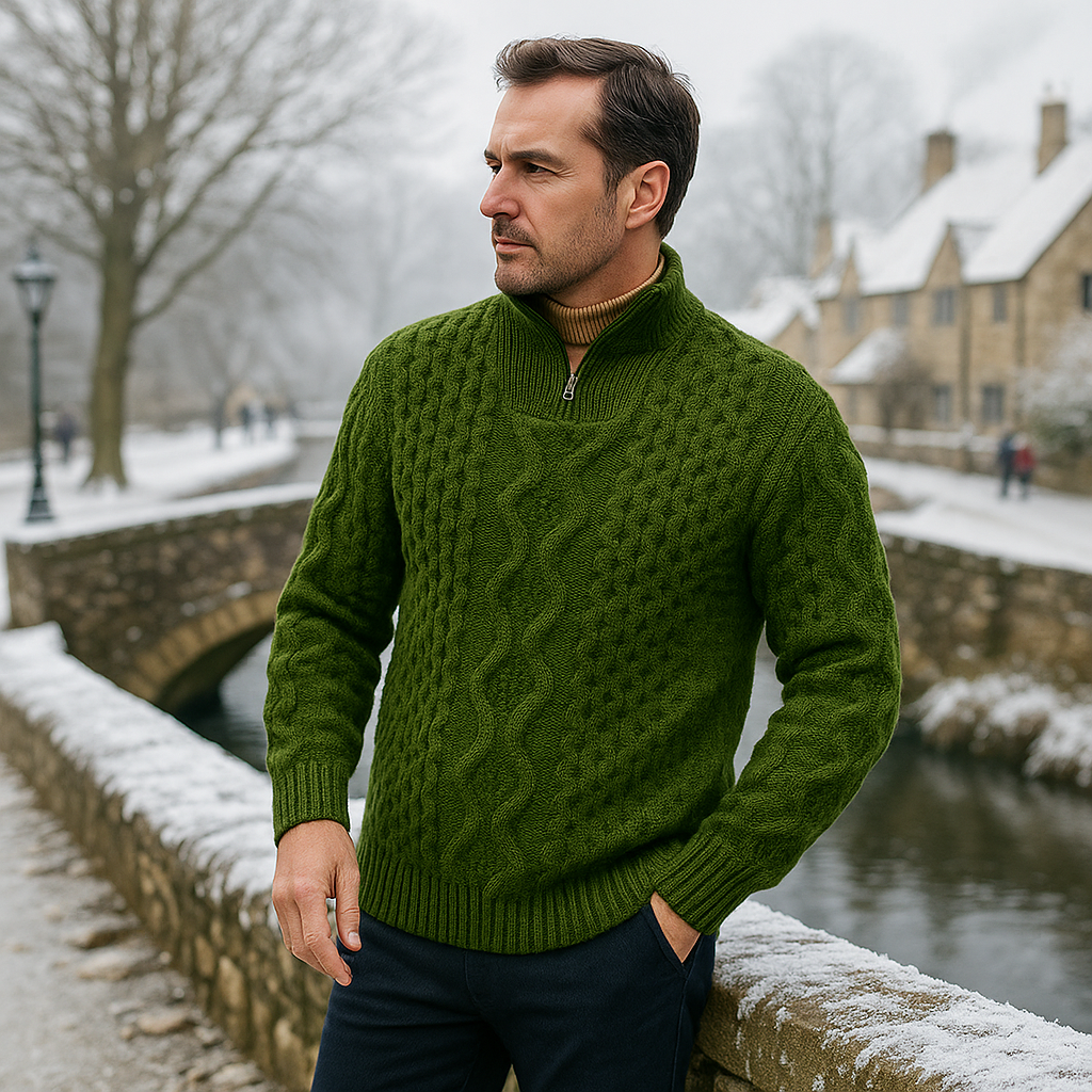 Men's Premium Half-Zip Sweater - Lightweight - Casual