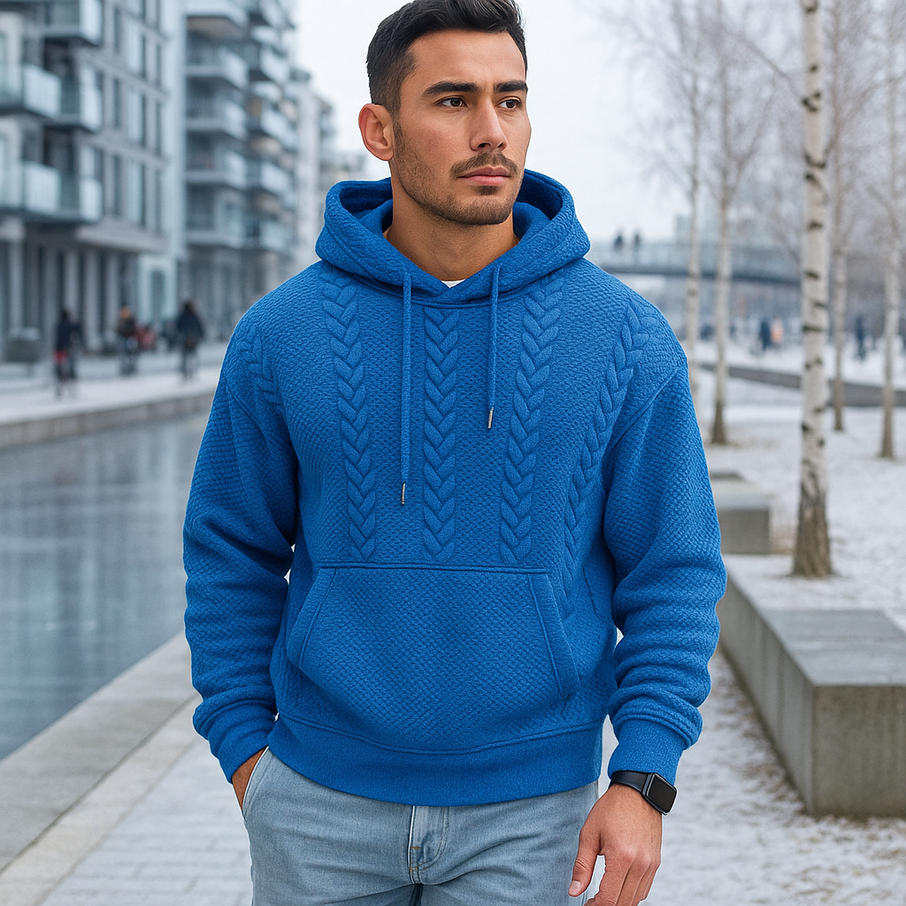 Men's Insulated Hooded Sweatshirt - Thermal Warmth - Cold Weather