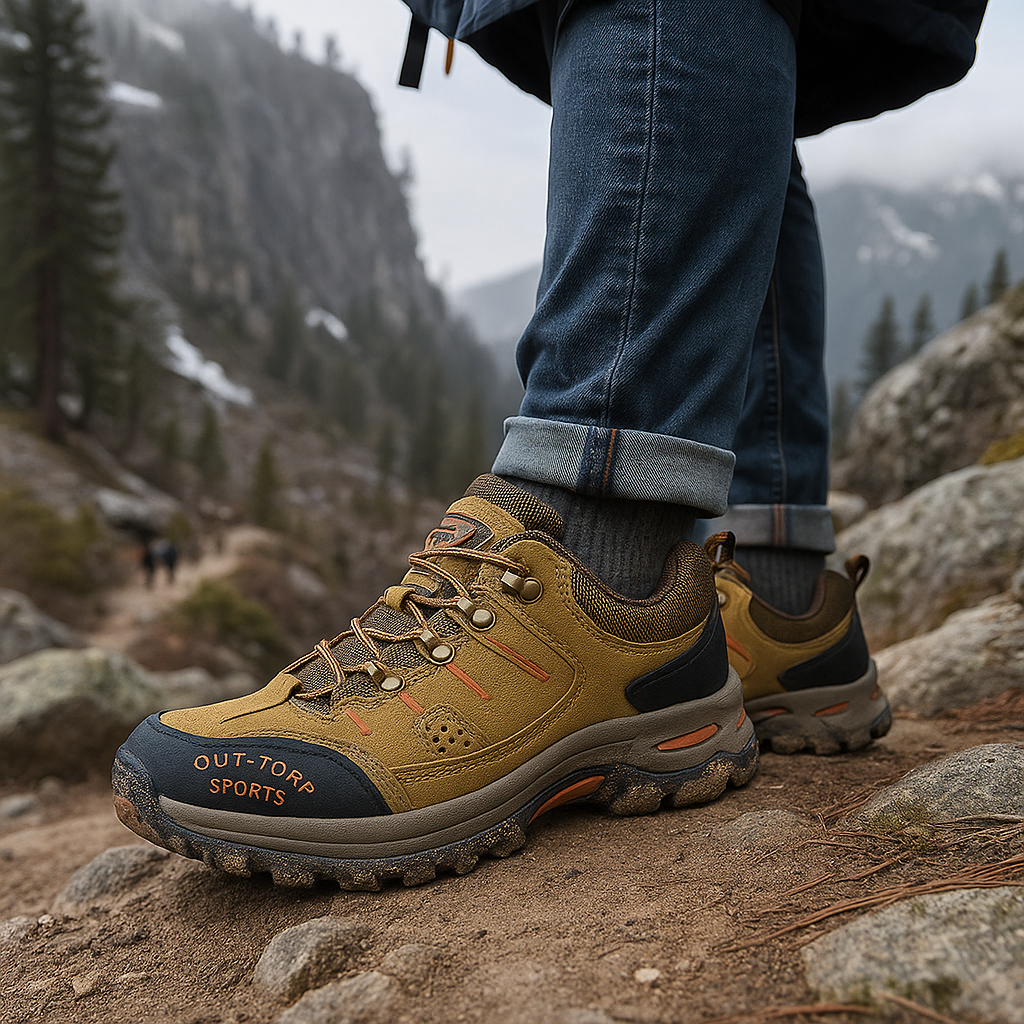 Stylish Men's Trekking Lace-Up Shoes - Lightweight Grip