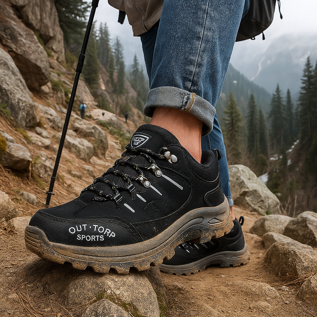 Stylish Men's Trekking Lace-Up Shoes - Lightweight Grip