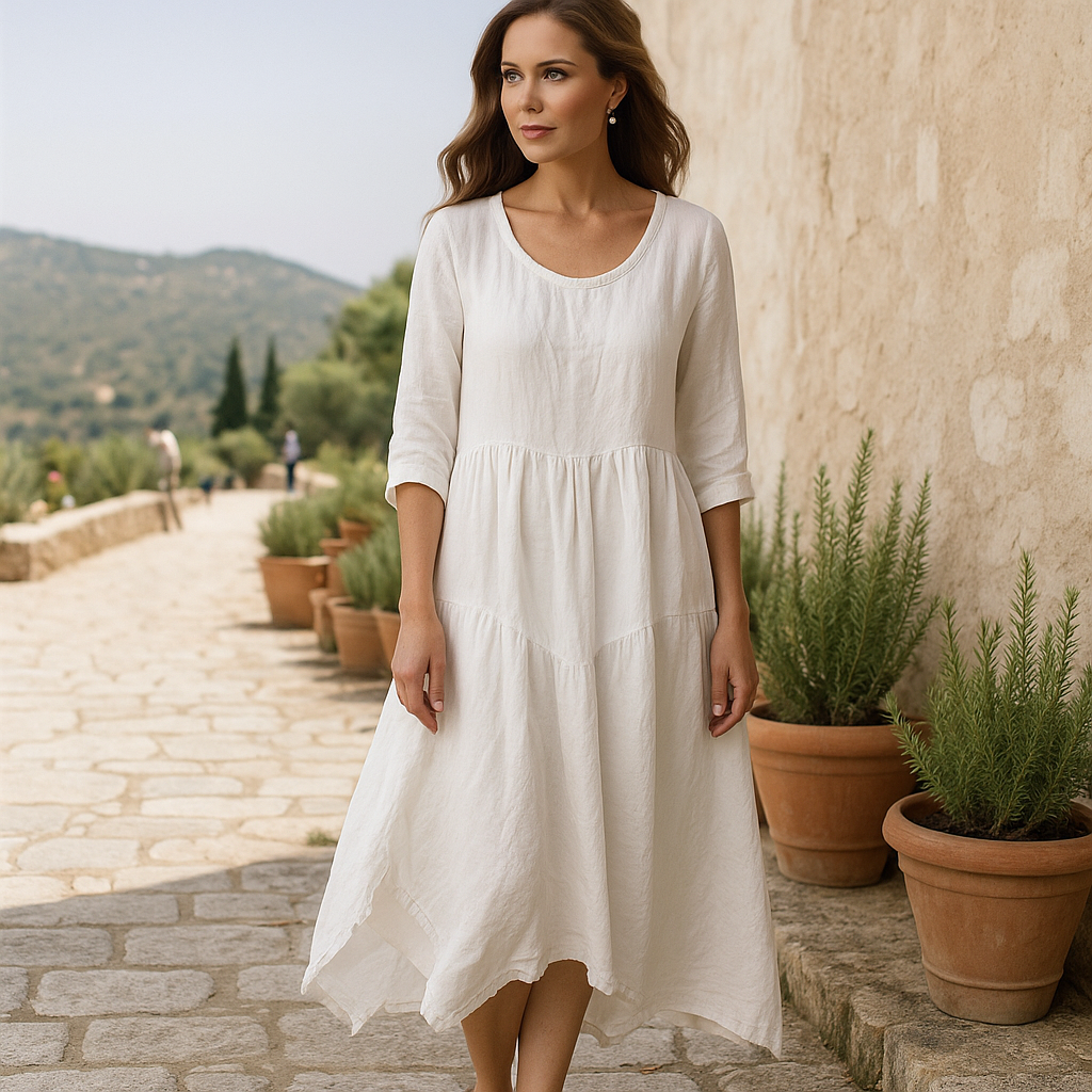 Midi Dress | Women's Elegant Style, 3/4 Sleeve | Modern Design