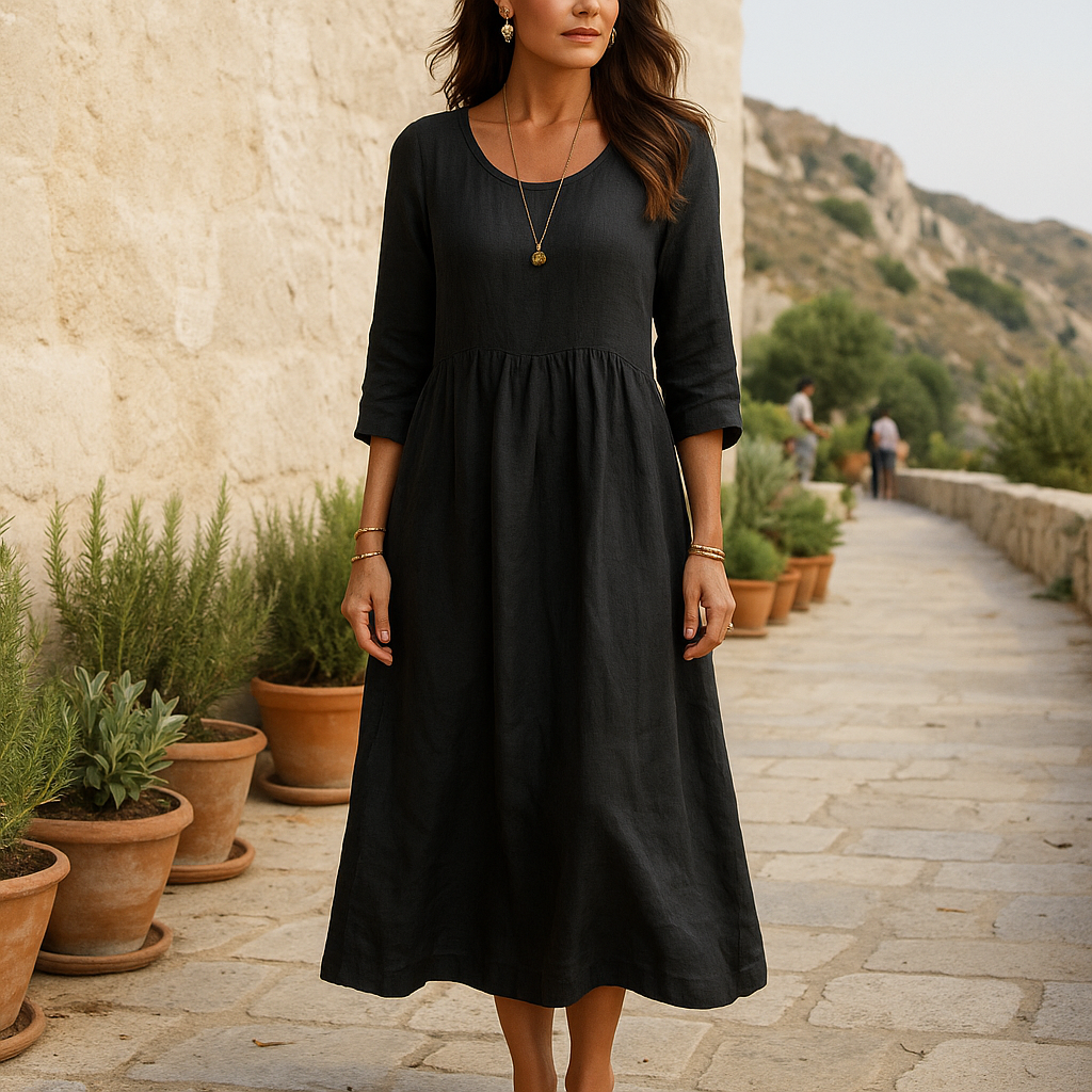 Midi Dress | Women's Elegant Style, 3/4 Sleeve | Modern Design