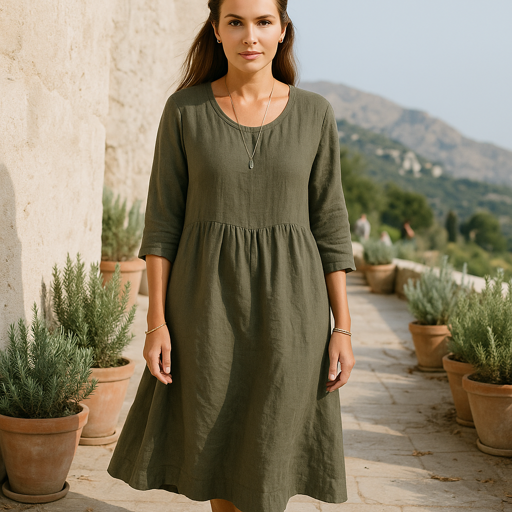 Midi Dress | Women's Elegant Style, 3/4 Sleeve | Modern Design
