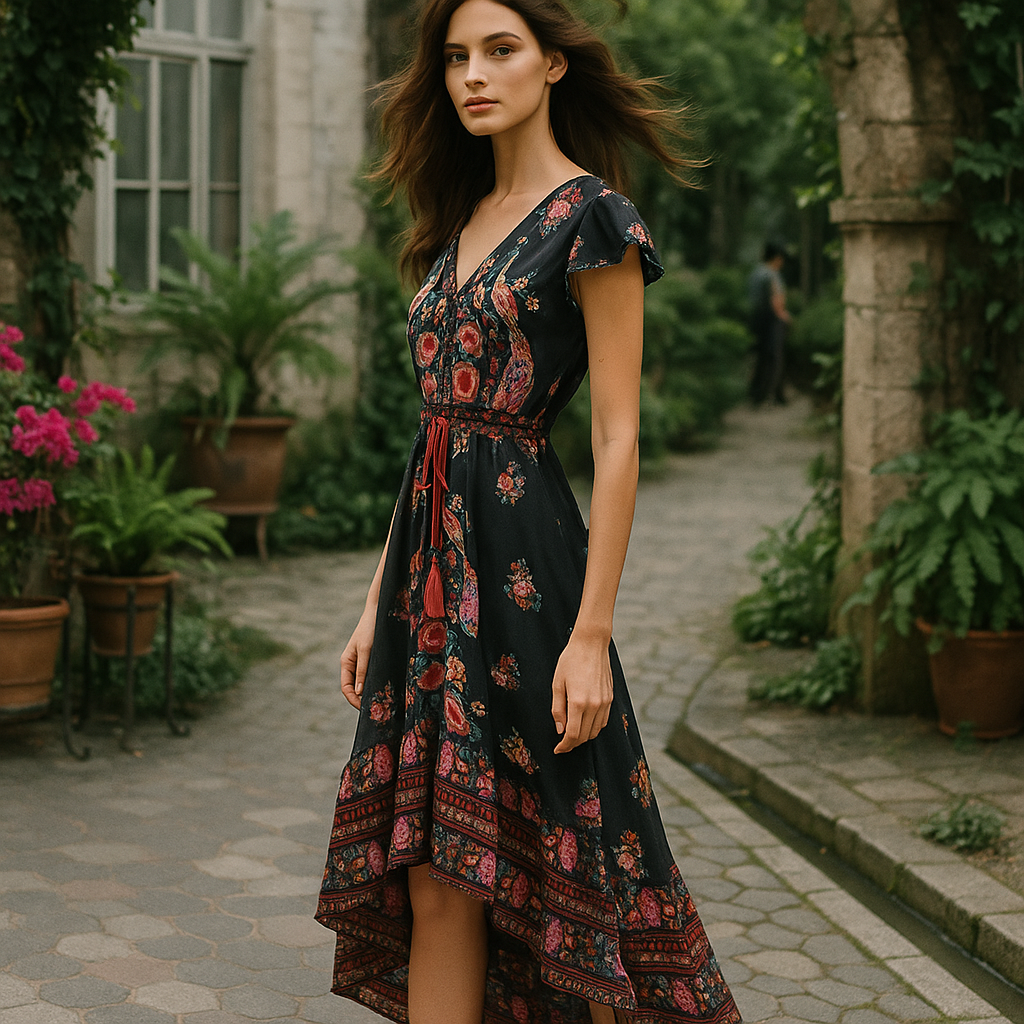 Maxi Evening Dress | Floral Boho, Flowy Style | Summer Wear