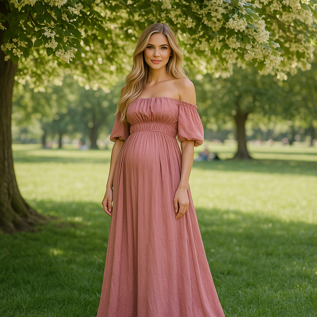 Maternity Evening Dress | Off Shoulder, Elegant Fit | Formal Wear
