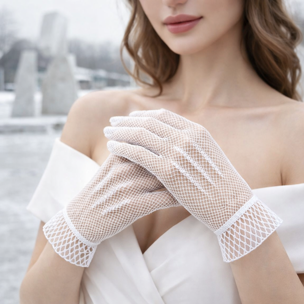 Opera Gloves | Women’s Long Mesh, Sheer | Vintage Elegant Style