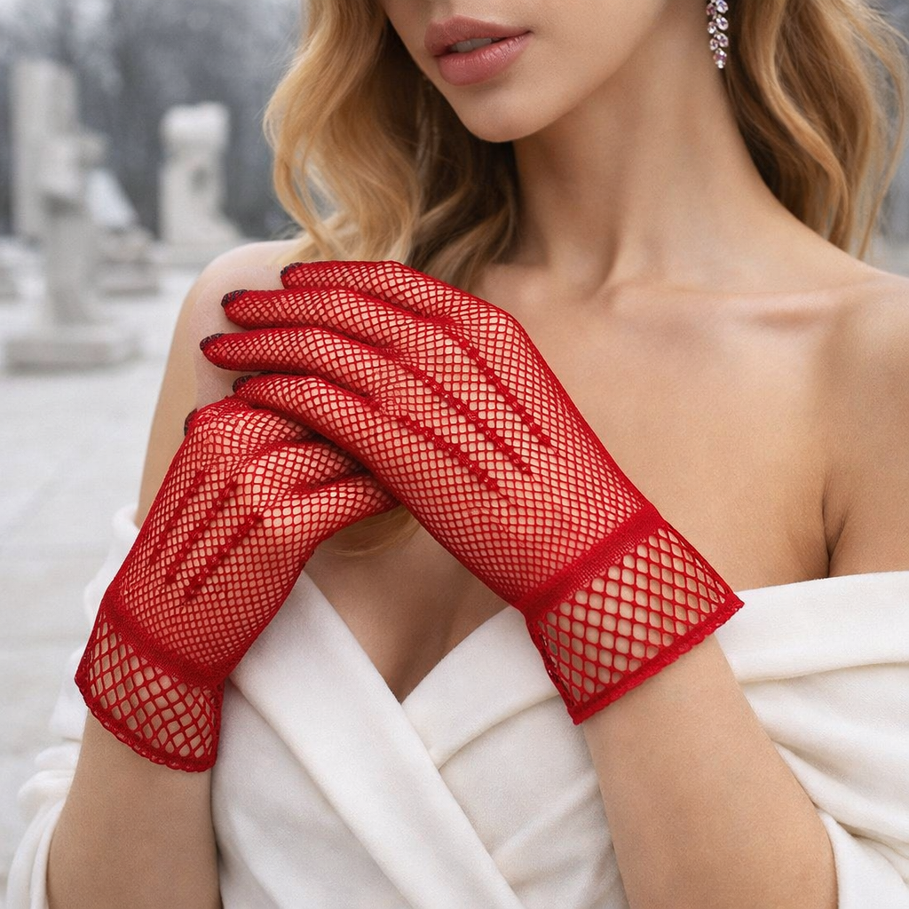 Opera Gloves | Women’s Long Mesh, Sheer | Vintage Elegant Style